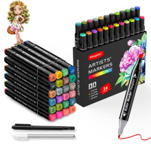 hangfan 24 Colors Alcohol Markers,Pens for Adult Coloring Oily,Permanent Marker Set P