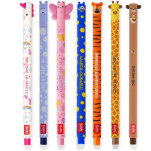 LEGAMI - Set of 7 Erasable Gel Pens with Thermosensitive Erase Ink, Range of ink colo