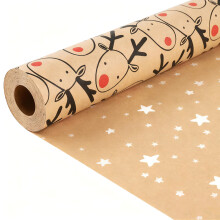Christmas Wrapping Paper Roll, Recycle Xmas Gift Wrap Paper, Kraft Santa Present Acce