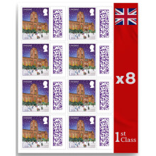 Christmas 1st Class Stamps (8 Pack) - 1st Class - Christmas Edition Barcoded Self Adh