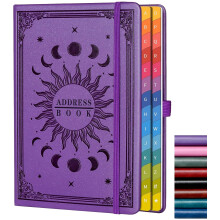Address Book with Colorful Alphabetical Tabs (8.4" x 5.7") – Hardcover Contact Organi