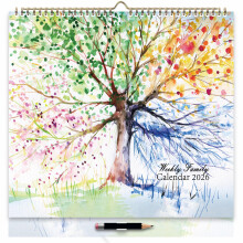 ZXHQ 2026 Family Calendar for UK, Jan–Dec, 6-Column Layout, 30.5 x 32cm, 52 Weeks One