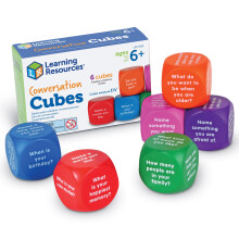 Learning Resources Conversation Cubes, Ages 6+, Social Emotional Learning Toys, Spark Speaking & Listening Skills
