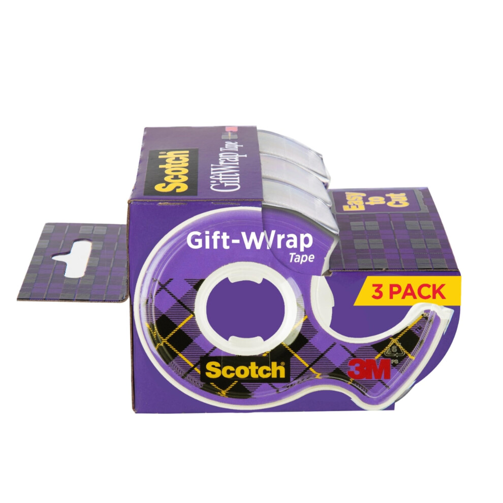 Scotch 19 Mm X 16.5 M Gift Wrap Tape 3 Dispenser