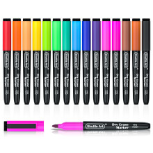 Shuttle Art Whiteboard Markers, 15 Colours Magnetic Whiteboard Pens with Eraser, Fine