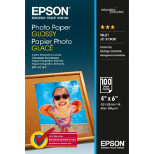 Epson C13S042548 Glossy Photo Paper (Pack of 100), White, 10 x 15 cm