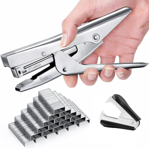 Lanhope Stapler Plier Stapler with 1000 Staples and Remover Set 20 Sheets Capacity Full Desktop Office Size Work