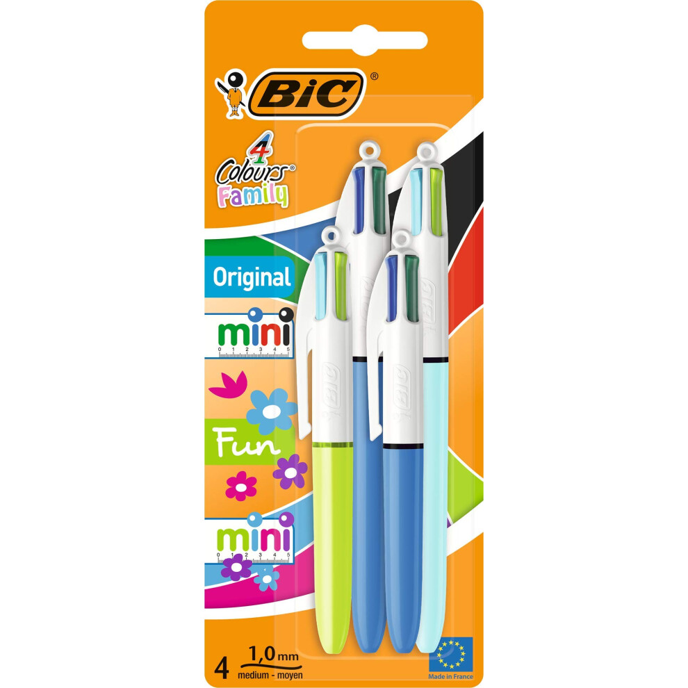 Bic Ball Pens, Multi-Colour, 4 Count (Pack Of 1)