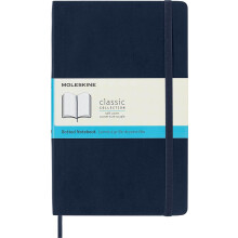 Moleskine Classic Notebook, Notebook With Dotted Pages, Soft Cover and Elastic Closure, Sapphire Blue, Large, 13 x 21 cm, 192 Pages