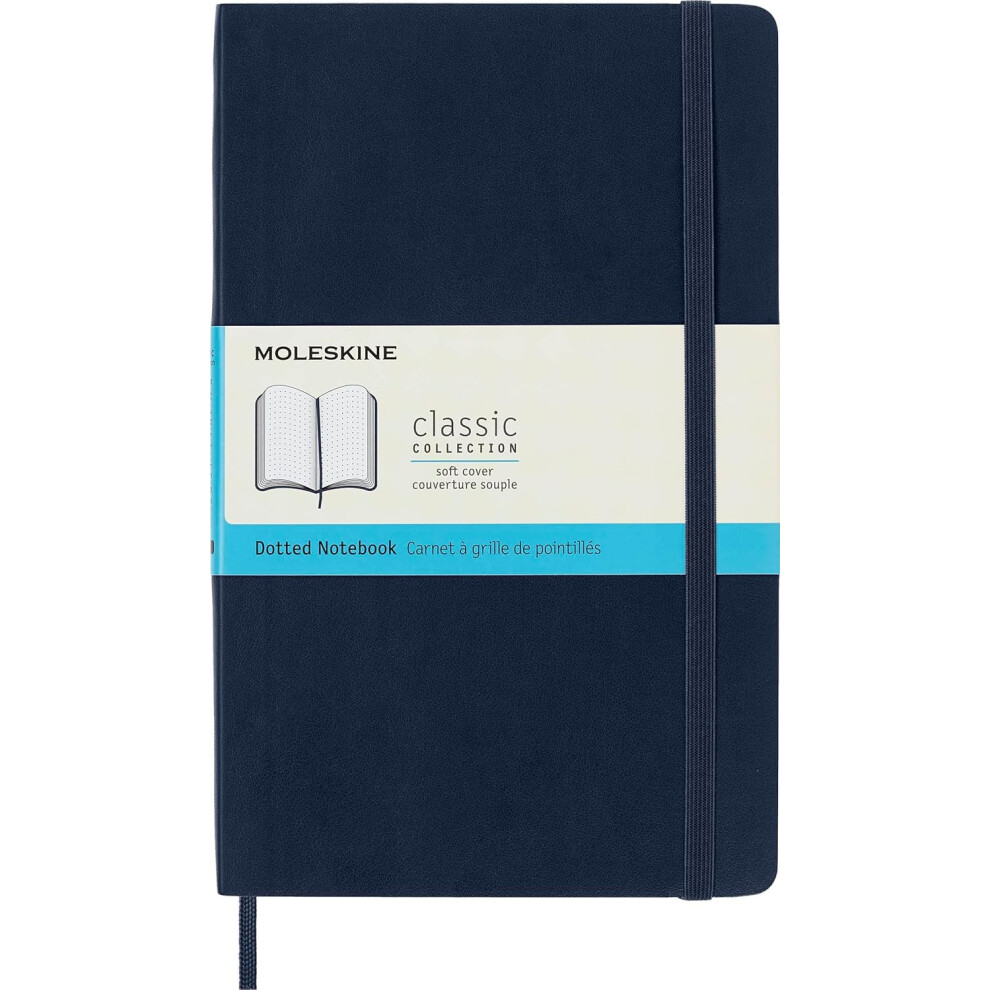 Photos - Notebook Moleskine Classic ,  With Dotted Pages, Soft Cover and Elastic Closure, Sapphire Blue, Large, 13 x 21 cm, 19 