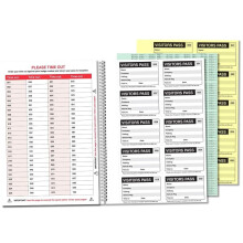 V Safety Professional Visitor Book Refill with 100 Badge Inserts (90 x 60mm) - GDPR Compliant Sign-in System for Reception Areas - 10 Passes per Page