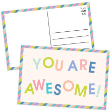 SWEETZER & ORANGE You Are Awesome Cards Postcards Pack (60 Greeting Notes) 4x6 Gratitude for Kids and Adults. Positive Affirmations Cards