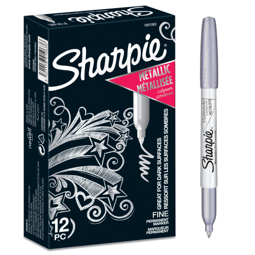 Sharpie Sharpie Metallic Permanent Markers | Fine Point | Silver | 12 Count