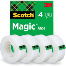 Scotch Magic Tape, 4 Rolls, 19 mm x 33 m - General Purpose Sticky Tape for Docum