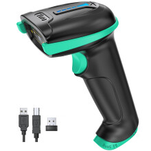 Tera Barcode Scanner Wireless with Battery Level Indicator (2.4Ghz Wireless+USB 2.0 Wired) Rechargeable 1D Barcode Reader USB Handheld Bar Code Scann