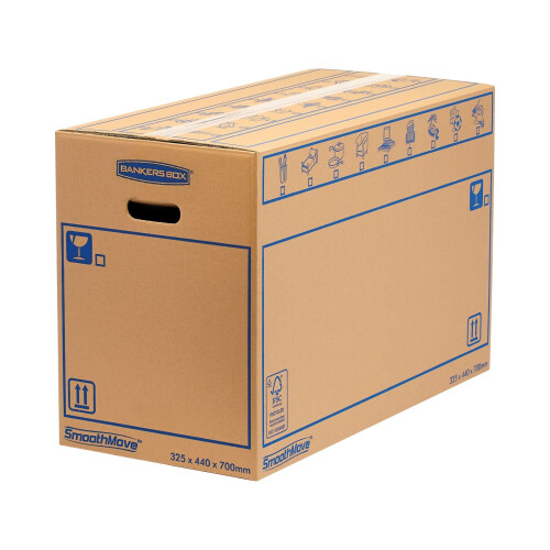 5 BANKERS BOX EXTRA LARGE Strong Moving Boxes, 100L SmoothMove