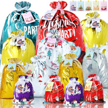 Christmas Wrapping Gift Bags, 40Pcs Xmas Gifts Bags Large Medium Small for Presents w