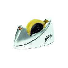 Sellotape Large Tape Dispenser, Ideal for Ofices & Desktops, Chrome Steel Colour, Tap