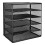 Amazon Basics 5-Slot Rectangular Desk Organiser Tray, 32 x 24 x 35 cm, Black 1