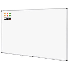 Amazon Basics Whiteboard Drywipe Magnetic with Pen Tray and Aluminium Trim, 180 cm x