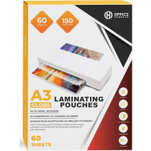 A3 Laminating Pouches – Box of 12 Packs – 60 Sheets Each – 150 Micron – Glossy, Durab