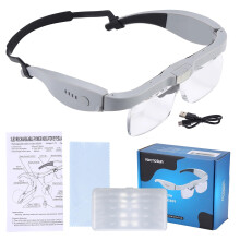 YOCTOSUN Magnifying Glasses with Light, 0.75X to 4.0X Magnifying Glass with 5 Detacha