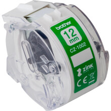 Brother CZ-1002 Zero-Ink Roll Cassette, Continuous Length, 12 mm (W) x 5 m (L), Broth