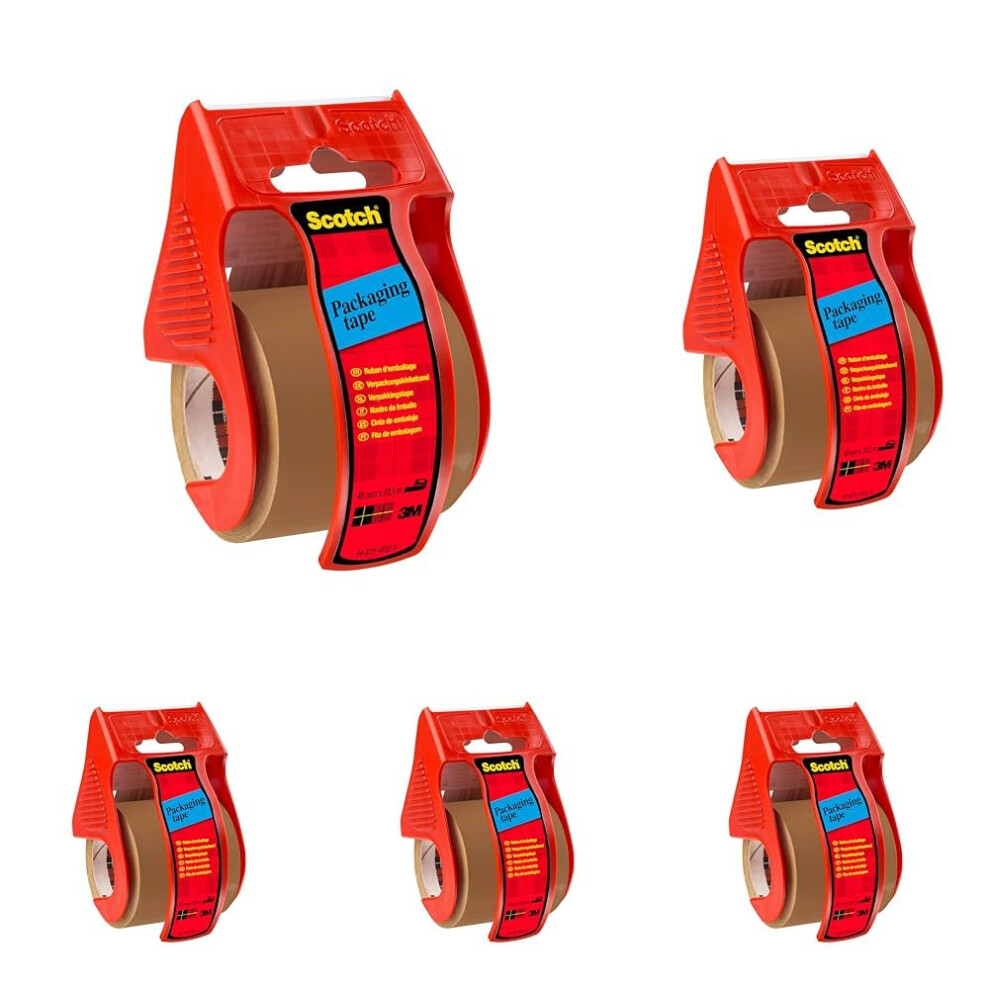 Scotch Packaging Tape On An Easy Start Dispenser, 48Mm X 20.3M (C5020eu) - 5 P Brown