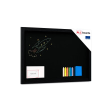 ALLboards Chalkboard with Black Varnished Wooden Frame 70x50cm, Chalk Writing Board +