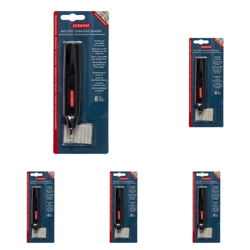 Derwent Derwent Battery-Operated Eraser Pen, Includes 8 Spare erasers, Suitable for Graphite,