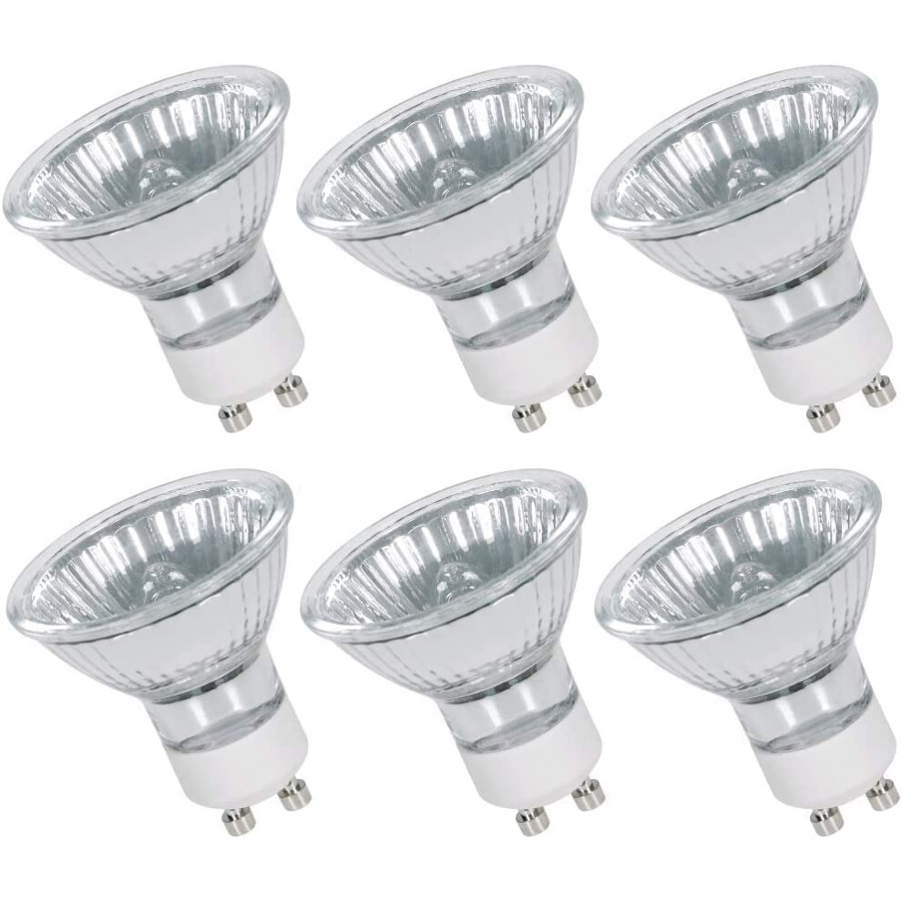 Comyan Gu10 Halogen Bulbs 50W 230V Halogen Spotlight Bulbs 450Lm 2800K Warm 40 Beam Angle 2 Pin Gu10 Bulb Dimmable - 6Pack White 5001595347902
