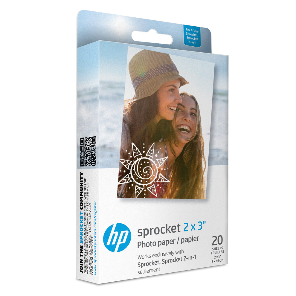 Photos - Office Paper HP AM  Sprocket 2x3  Premium Zink Sticky Back Photo Paper, 20 Sheets, (5.1x7.5 cm)