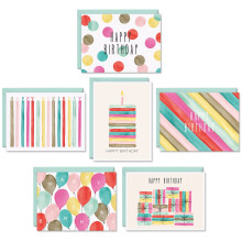 Watercolor Bulk Birthday Cards Assortment – 48pc Bulk Happy Day sheets with Envelopes Box Set – Assorted Blank Celebration Sheets for Women, Men,