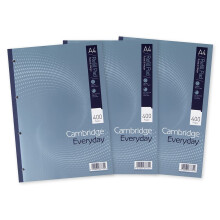 Cambridge Lined Paper A4 Refill Pad, Ruled and Margin, 400 Page, Pack of 3