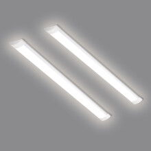 HUMIGA 2 Pack 4FT LED Batten Light, 40W 3600LM Slim Profile Wide Tube Lighting for Ceiling of Indoor Home Garage Shop Office, PC Body,Neutral White 4