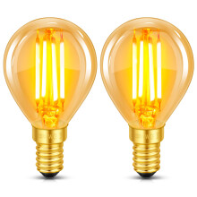 Vintage Light Bulb E14 Edison Screw Bulb, 4W LED Filament Equivalent 40 Watt, Antique Style Retro Amber Glass 2200K Warm White, 400LM, AC 220V, Non-d