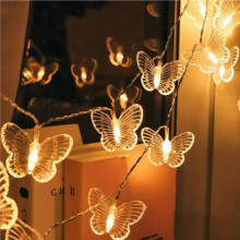 HHMTAKA Butterfly Fairy Lights 3M 20Pcs LED USB String Lights Decoration Lightning for Christmas Wedding Birthday Valentine Party Bedroom (Warm White