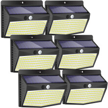 Peasur Solar Lights Outdoor Garden, 168LED 6 Pack Solar Powered Security Lights Motion Sensor with 3 Modes, IP65 Waterproof Fence Lighting for Wall O