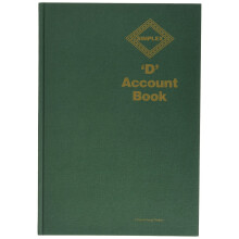 Simplex Account Book A4 56 Pages 28 Sheets - Color: Green