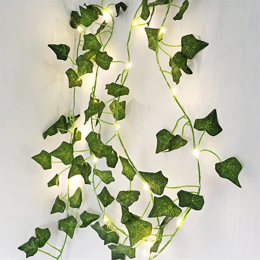 Guocheng 20Leds Ivy Vine Fairy S With Timer, 2M Artificial Leaf Hanging Garland Battery Power Strings For Wedding Bouquets Party Event Hom Light 86808743