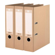 Oxford A4 Recycled Lever Arch Files, Natural Kraft Paper on Board Folders, Environmen