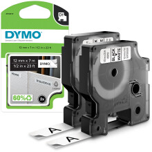 DYMO Authentic D1 Labels | Black Print on White | 12mm x 7m | Self-Adhesive Labels fo