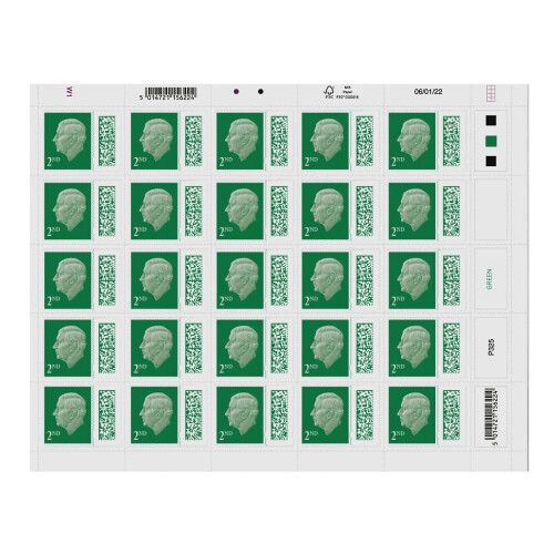 25 x 2nd Class Barcoded Stamps Royal Mail
