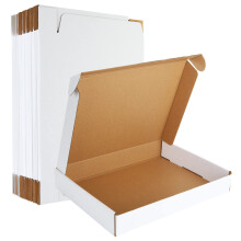 ASelected 30 Pack Shipping Boxes, Corrugated Cardboard Mailing Box, 330x250x50mm Gift Boxes for Packaging, for Posting Mailing Small Business, White