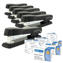 Rapesco 1733 Business Pack: 6 Germ-Savvy Antibacterial Marlin Staplers, 25 Sheet Capa