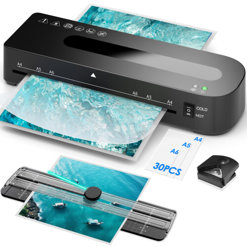 MAXDONE A4 Laminator Machine - 9inches Thermal Laminator with 30 Laminating Pouches