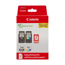 Canon Ink & Paper Multipack - PG-540/CL-541 Genuine Printer Ink Cartridges 2 Pack (1 Black, 1 Colour) & 4x6 Photo Paper (50 x Sheets) For PIXMA TS515