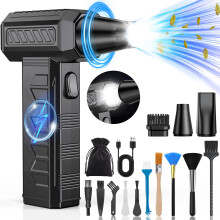 Famgoods 150000RPM Compressed Air Duster Blower with Flashlight,3-Speed Adjustable Re