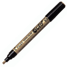Pilot Super Colour Broad Marker Chisel 4.5 mm Tip - Gold, Box of 12