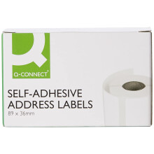 Q-Connect Address Label Roll Self Adhesive 89 x 36 mm White (Pack of 250) KF26073